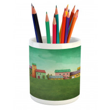 Village of Absurd Houses Pencil Pen Holder