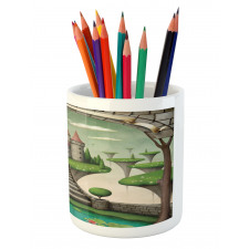 Boho Castle and Meadows Pencil Pen Holder