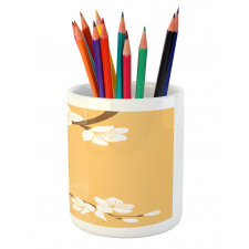 Birds on Cherry Blossom Pencil Pen Holder