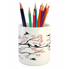 Mockingbird on Plane Tree Pencil Pen Holder