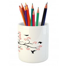 Mockingbird on Plane Tree Pencil Pen Holder