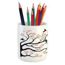 Mockingbird on Plane Tree Pencil Pen Holder