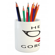 Red Lipstick Pencil Pen Holder