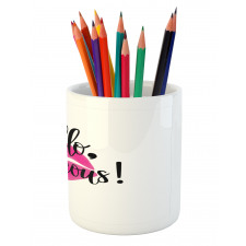 Pink Lipstick Pencil Pen Holder