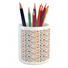 Ornamental Blossoms Art Pencil Pen Holder