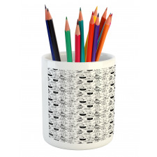 Comic Doodle Cats Hipster Pencil Pen Holder