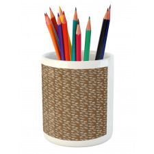 Cocoa Beans Leaves Pencil Pen Holder