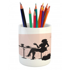 Silhouette Girl Pencil Pen Holder