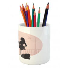 Silhouette Girl Pencil Pen Holder