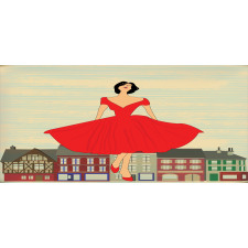 Lady in Red Dress Pencil Pen Holder