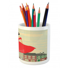 Lady in Red Dress Pencil Pen Holder