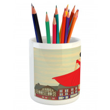 Lady in Red Dress Pencil Pen Holder