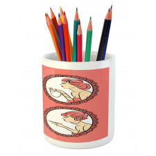 Fashion Portraits Pencil Pen Holder