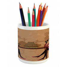 Women Chatting Pencil Pen Holder