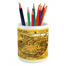 Factory Heart Image Pencil Pen Holder