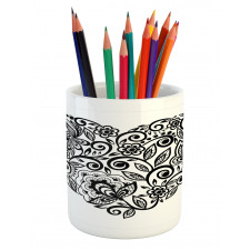 Silhouette Floral Lace Pencil Pen Holder