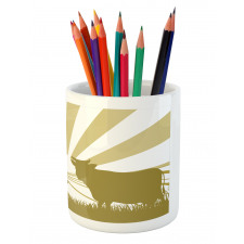 Idyllic Cottage Theme Pencil Pen Holder