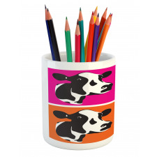 Pop Art Cow Heads Image Pencil Pen Holder