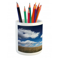 Cow Meadow Sky Clouds Pencil Pen Holder