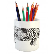 Hippo Geometric Ornament Pencil Pen Holder