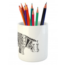 Hippo Geometric Ornament Pencil Pen Holder