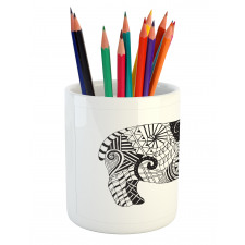 Hippo Geometric Ornament Pencil Pen Holder