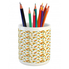 Floral Romantic Print Pencil Pen Holder