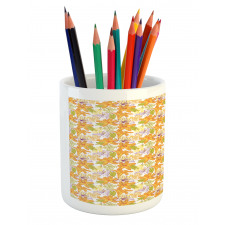 Lively Flowers Artwork Pencil Pen Holder