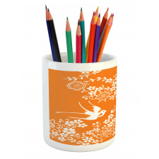 Flowers Birds Pencil Pen Holder