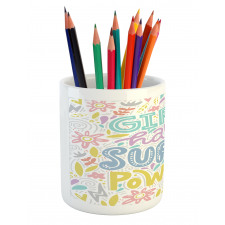 Boho Floral Girl Power Pencil Pen Holder