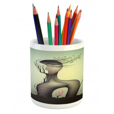 Surrealist Woman Shape Pencil Pen Holder