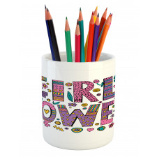 Hippie Boho Girl Words Pencil Pen Holder