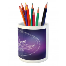 Lotus Flower Space Pencil Pen Holder