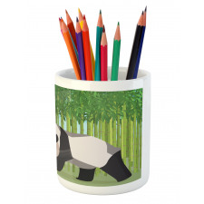 Panda Bamboo Pencil Pen Holder