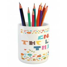 Ornate Colorful Letters Pencil Pen Holder