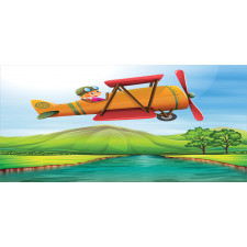 Kid on a Biplane River Pencil Pen Holder