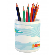 Retro Kids Cartoon Pencil Pen Holder