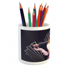 Fur Collar Lady Pencil Pen Holder