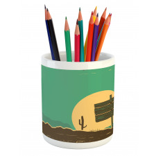 Grungy Desert Landscape Pencil Pen Holder