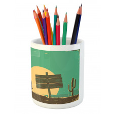 Grungy Desert Landscape Pencil Pen Holder