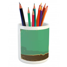 Grungy Desert Landscape Pencil Pen Holder