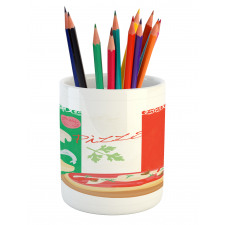 Italian Cuisine and Flag Pencil Pen Holder