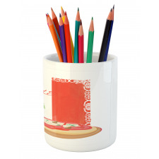 Italian Cuisine and Flag Pencil Pen Holder