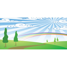 Rainbow on a Meadow Road Pencil Pen Holder