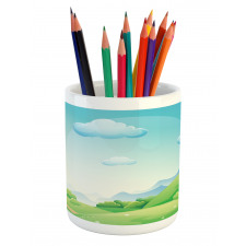 Cartoon Country Landscape Pencil Pen Holder