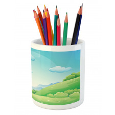 Cartoon Country Landscape Pencil Pen Holder