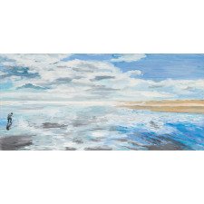 Oil Painting Beach Summer Pencil Pen Holder