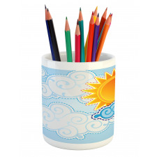 Cartoon Summer Swirls Pencil Pen Holder