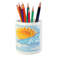 Cartoon Summer Swirls Pencil Pen Holder