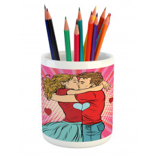 Pop Art Romantic Date Pencil Pen Holder